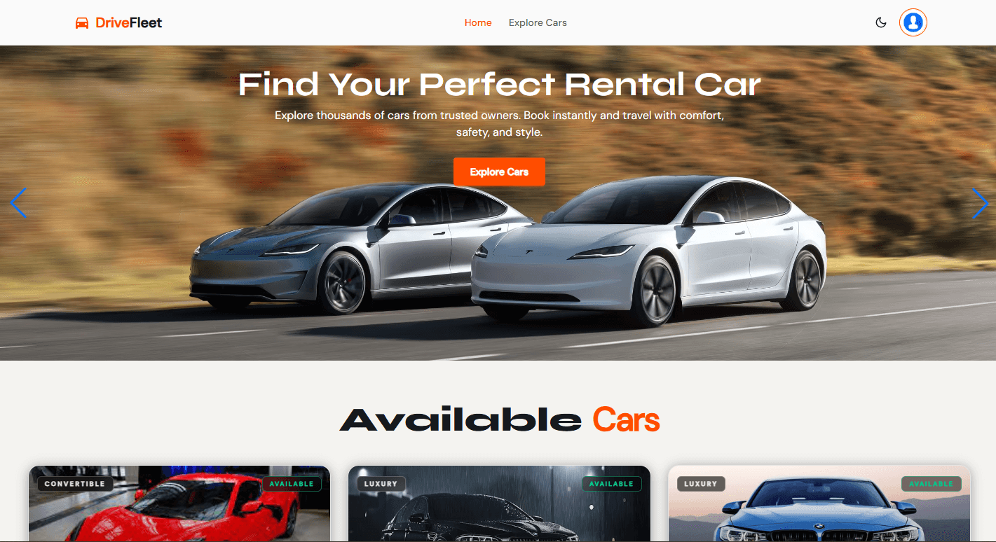 DriveFleet - Car Rental Platform