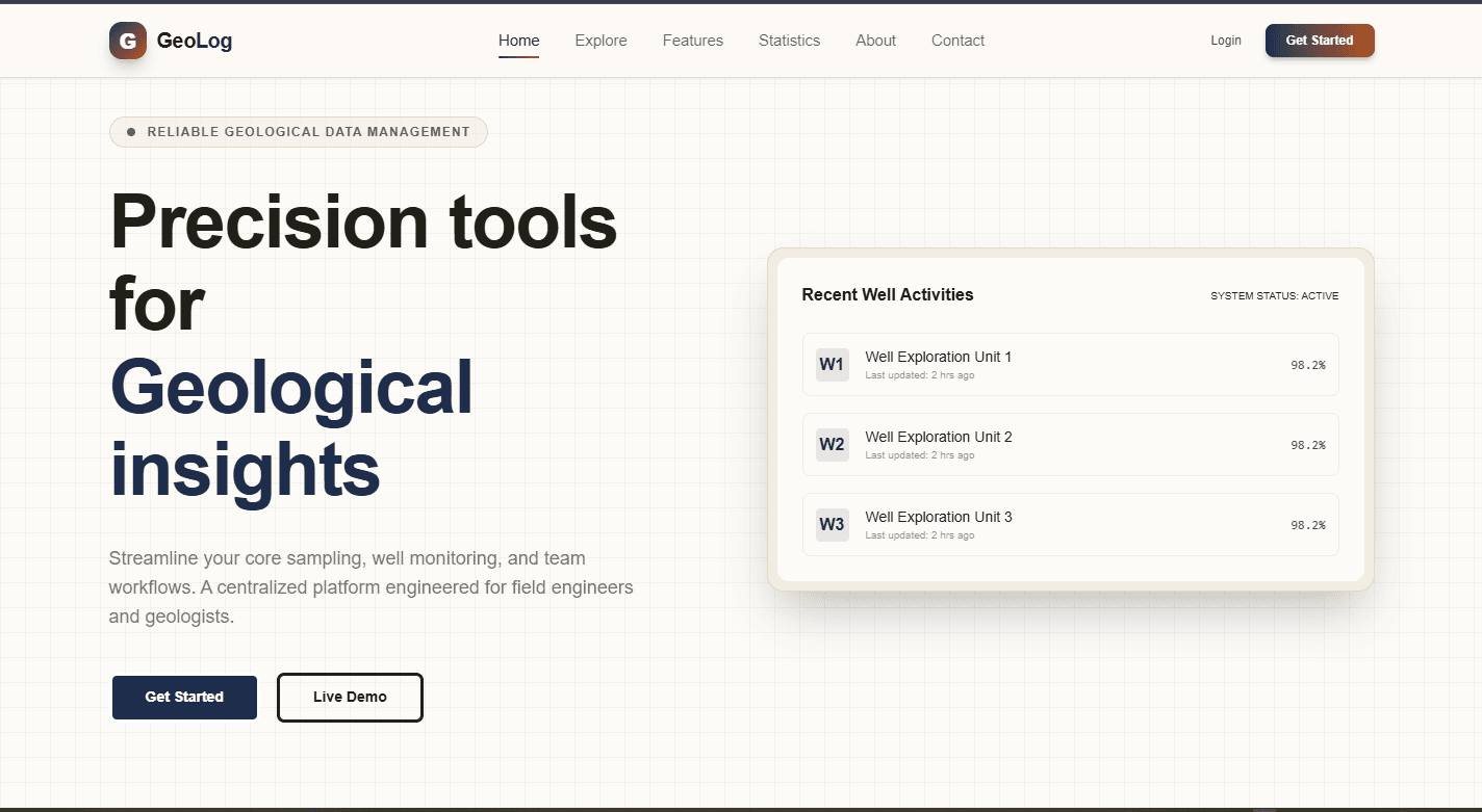 GeoLog - Subsurface Data & Core Sample Management Platform