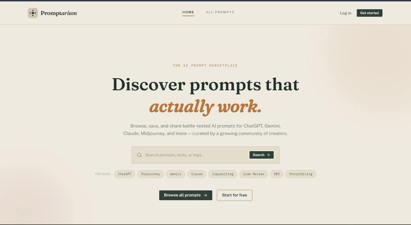 Promptarium - AI Prompt Marketplace